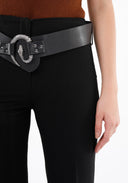 Flated pant guzella with belt