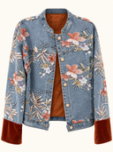 Floral denim jacket