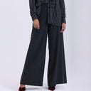 Shiver Gray Wide-Leg Tailored Pants – Elegant Women’s Trousers